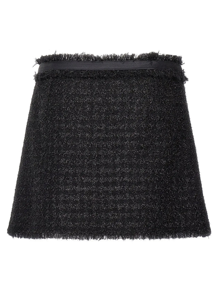 Versace Black Virgin Wool Long Skirt