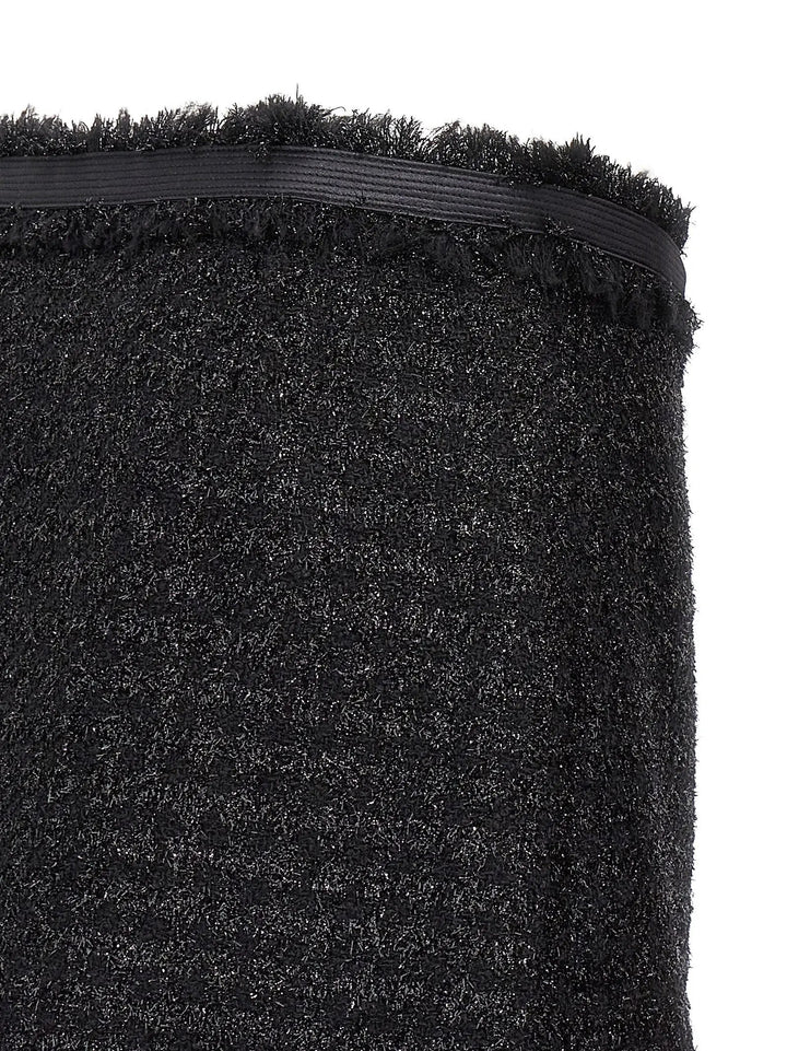 Versace Black Virgin Wool Long Skirt