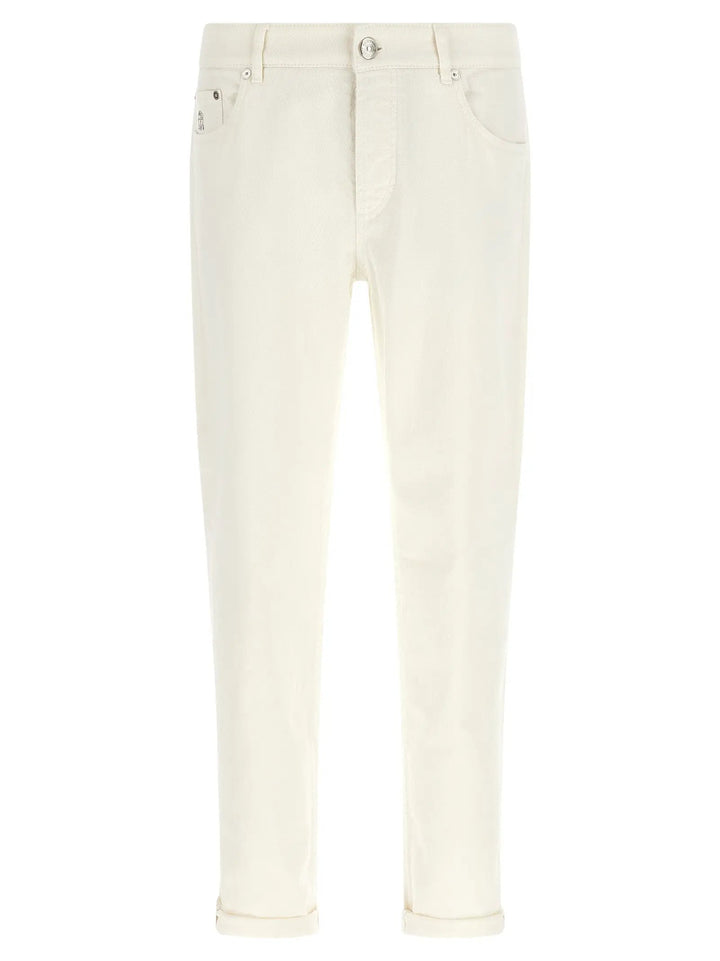 Brunello Cucinelli White Cotton Jeans Denim