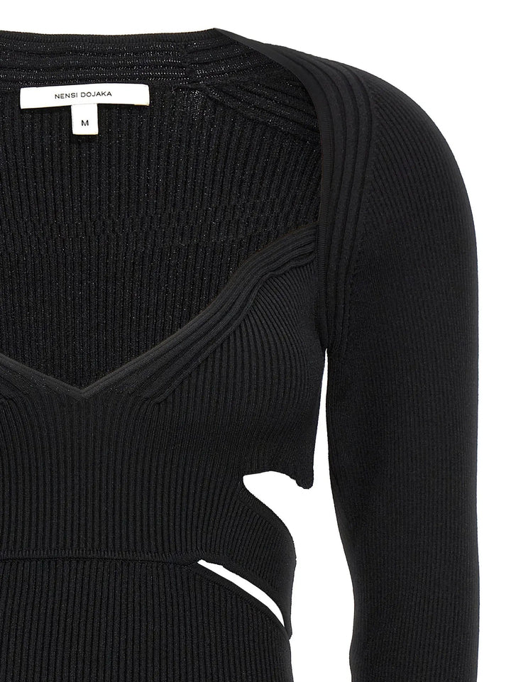 Nensi Dojaka Black Viscose Cardigan