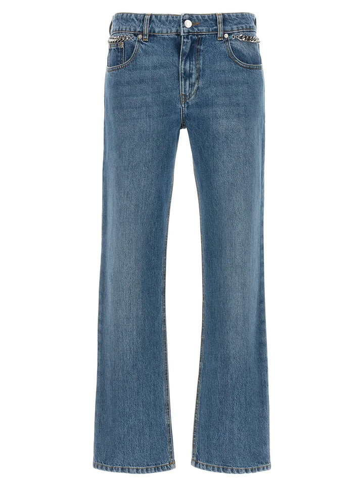 Stella McCartney Blue Cotton Cropped Jeans