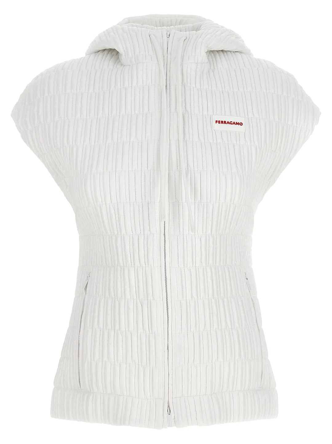 Ferragamo White Polyamide Sleeveless Jacket