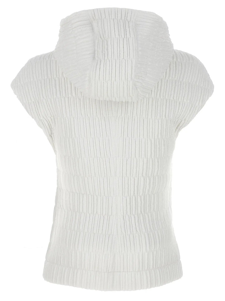 Ferragamo White Polyamide Sleeveless Jacket