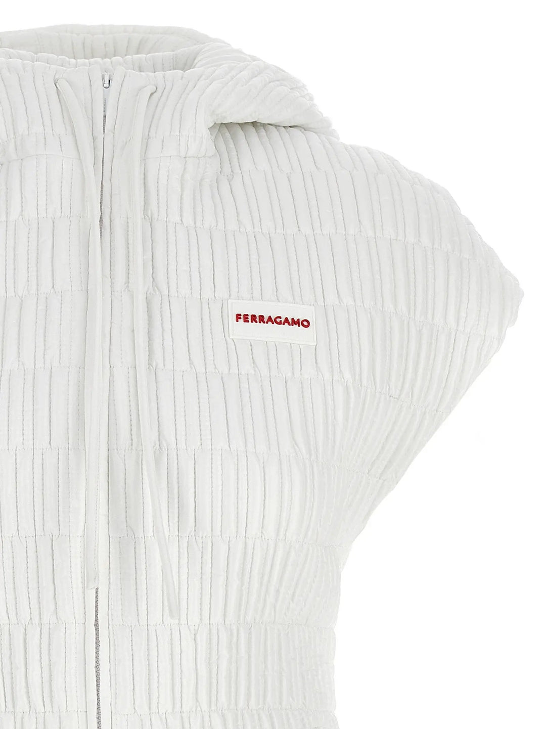 Ferragamo White Polyamide Sleeveless Jacket