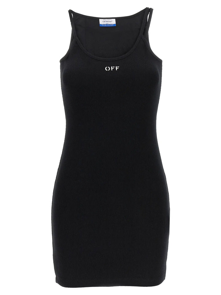 Off-White Black Cotton Short Dress