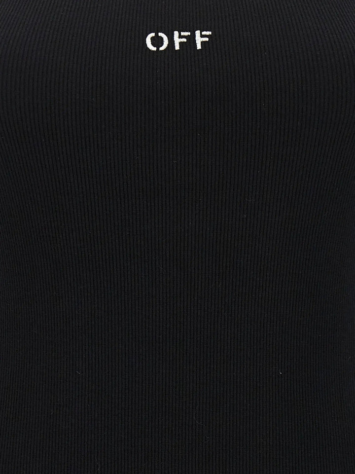 Off-White Black Cotton Short Dress
