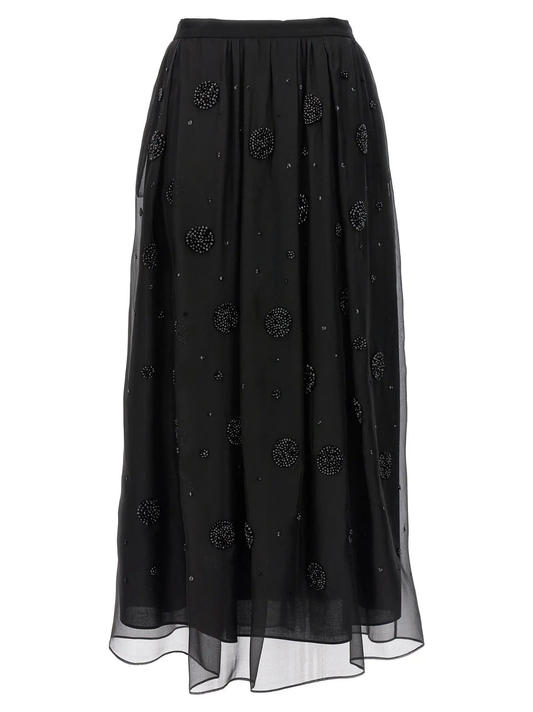 Max Mara Black Silk Midi Skirt