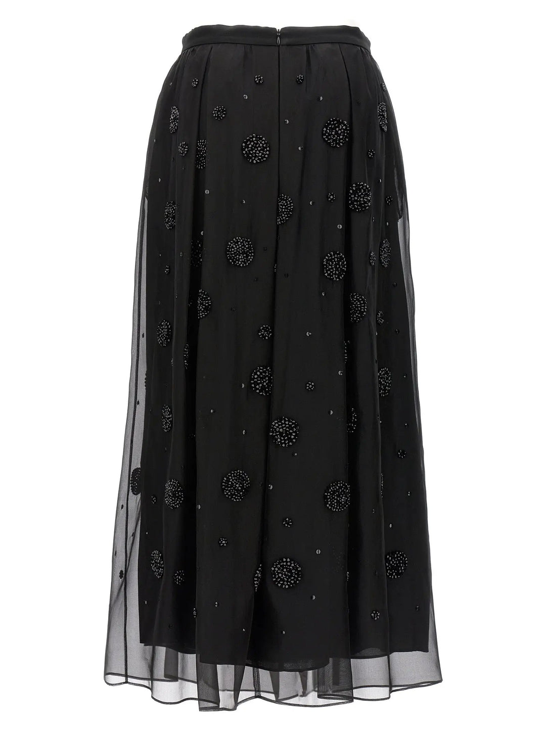 Max Mara Black Silk Midi Skirt