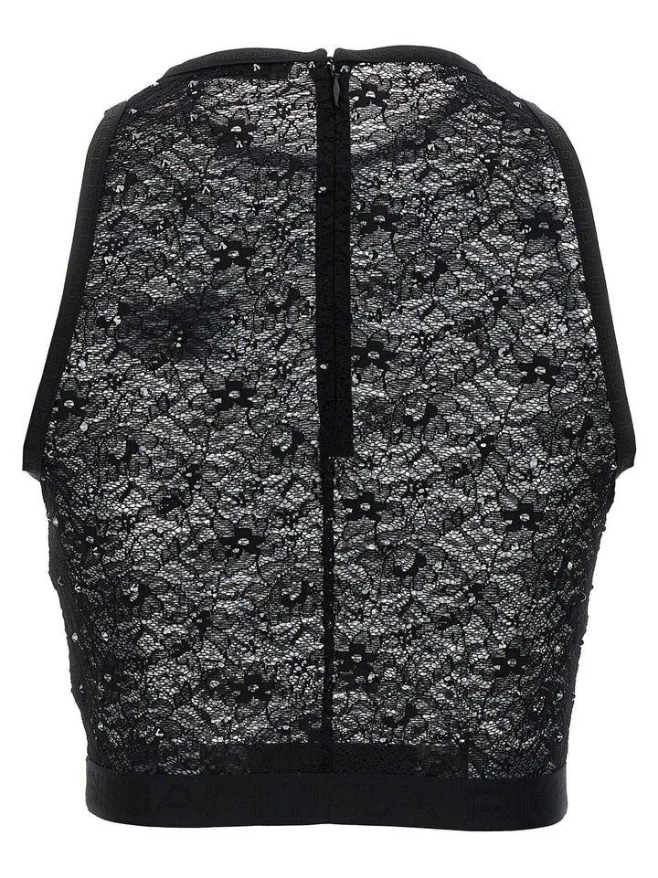 Alessandra Rich Black Polyamide Sleeveles T-Shirt
