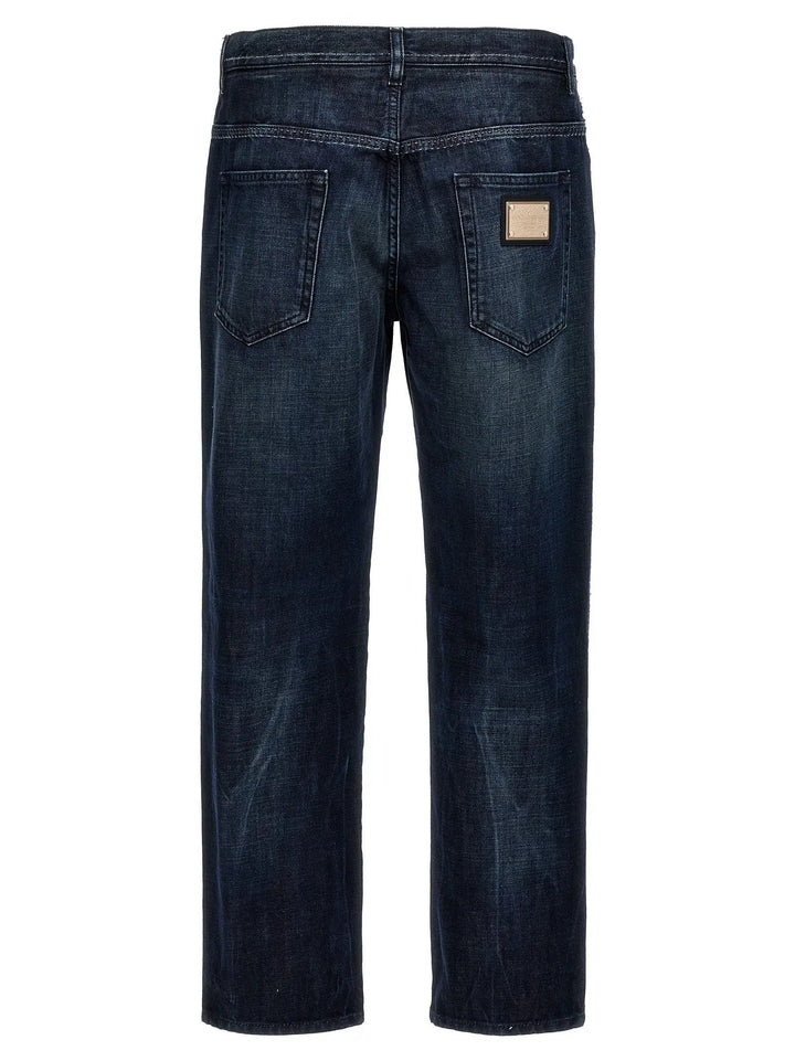 Dolce &amp; Gabbana Blue Cotton Skinny Jeans