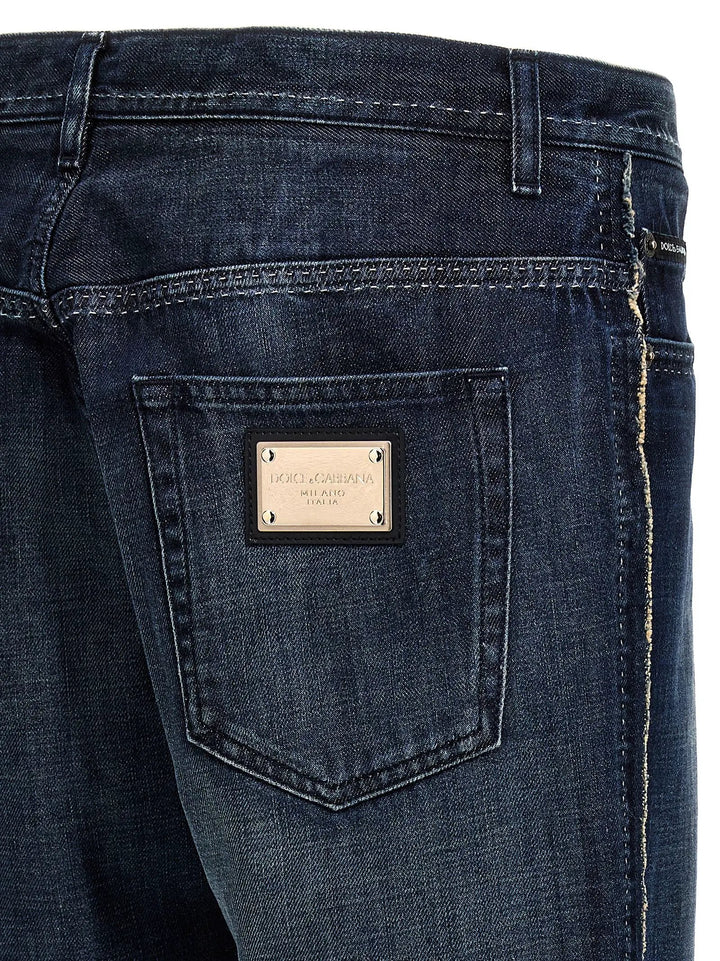 Dolce &amp; Gabbana Blue Cotton Skinny Jeans