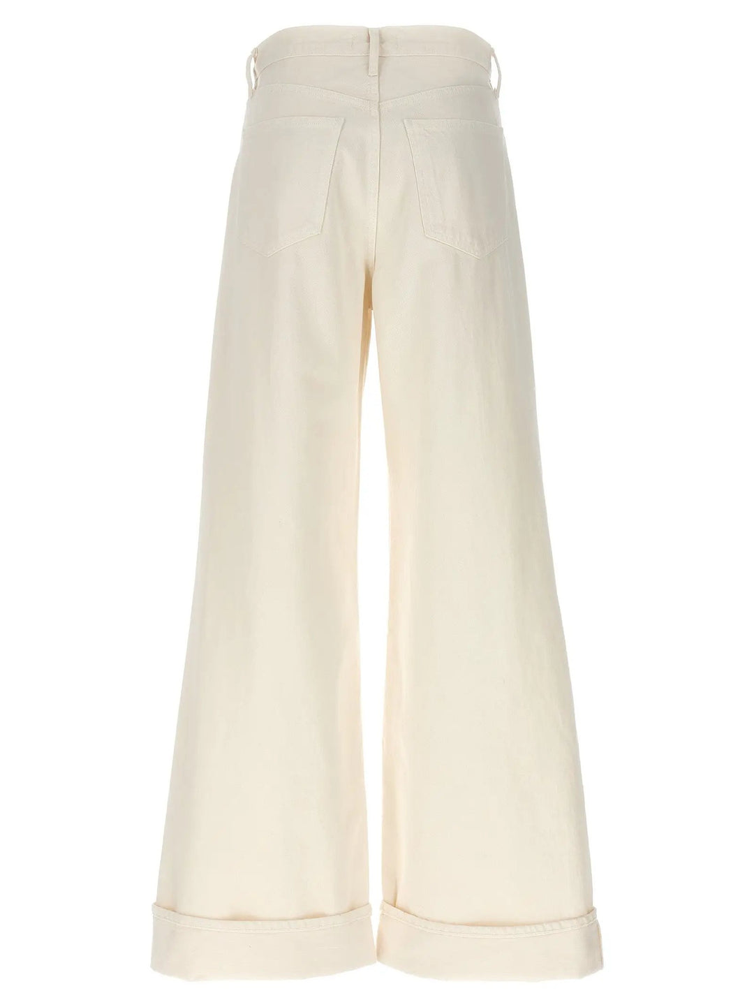 Agolde White Cotton High-Waisted Jean