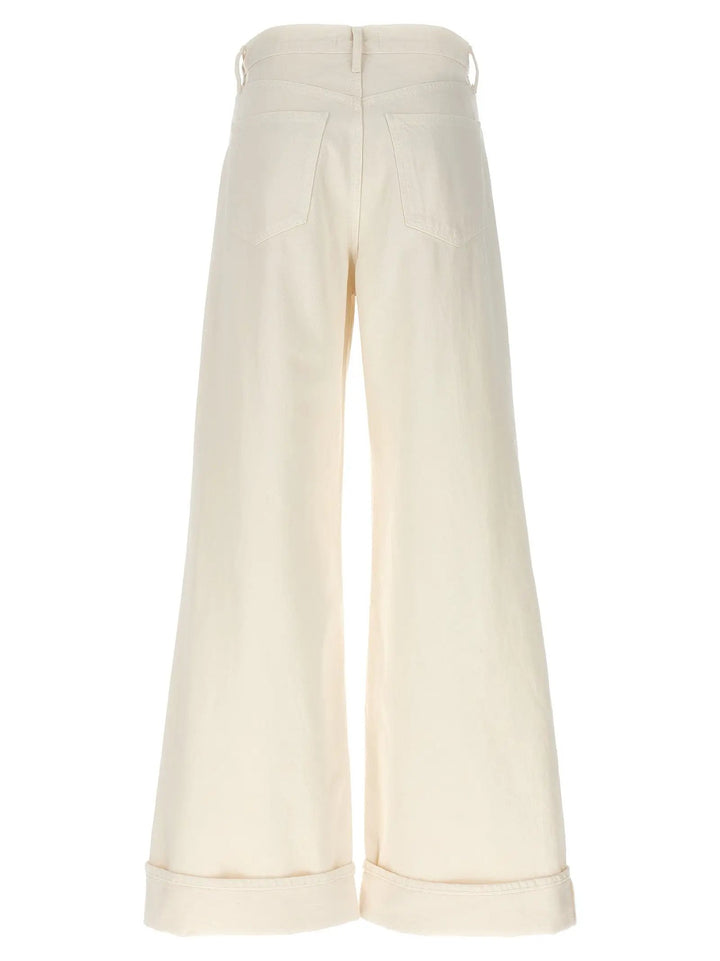 Agolde White Cotton High-Waisted Jean