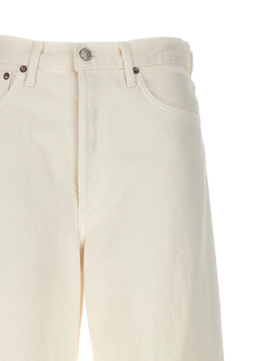 Agolde White Cotton High-Waisted Jean