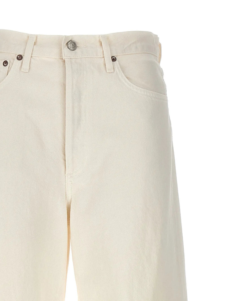 Agolde White Cotton High-Waisted Jean