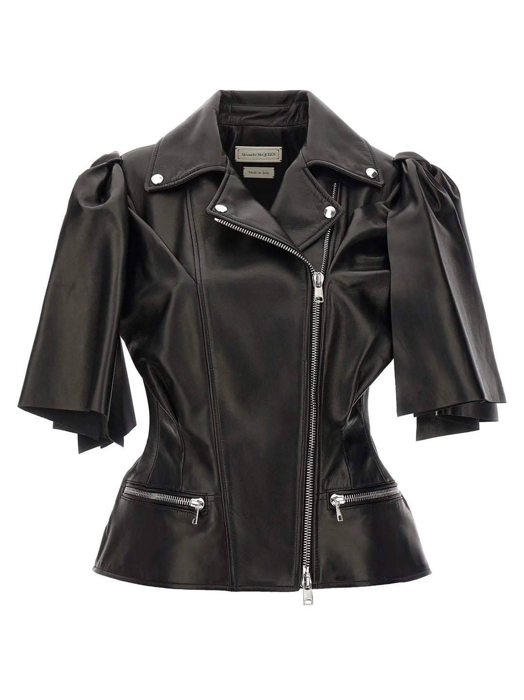 Alexander McQueen Black Lamb Leather Sleeveless Jacket