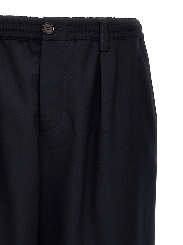 Marni Blue Virgin Wool Cropped Pants