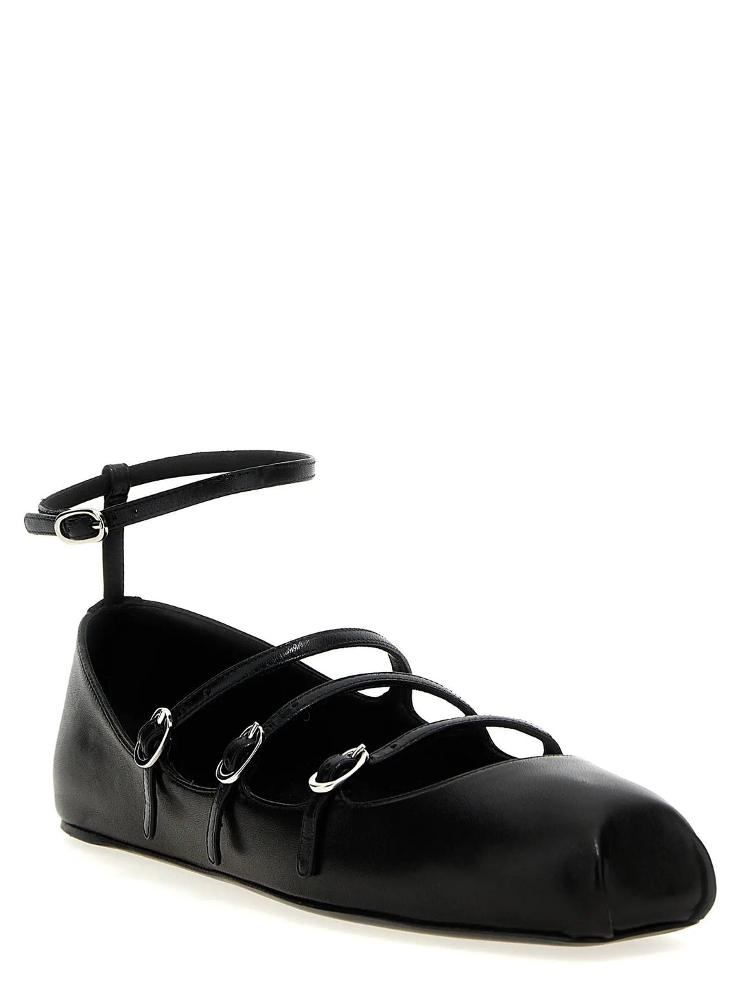 Alexander McQueen Black Calfskin Ballet Flats