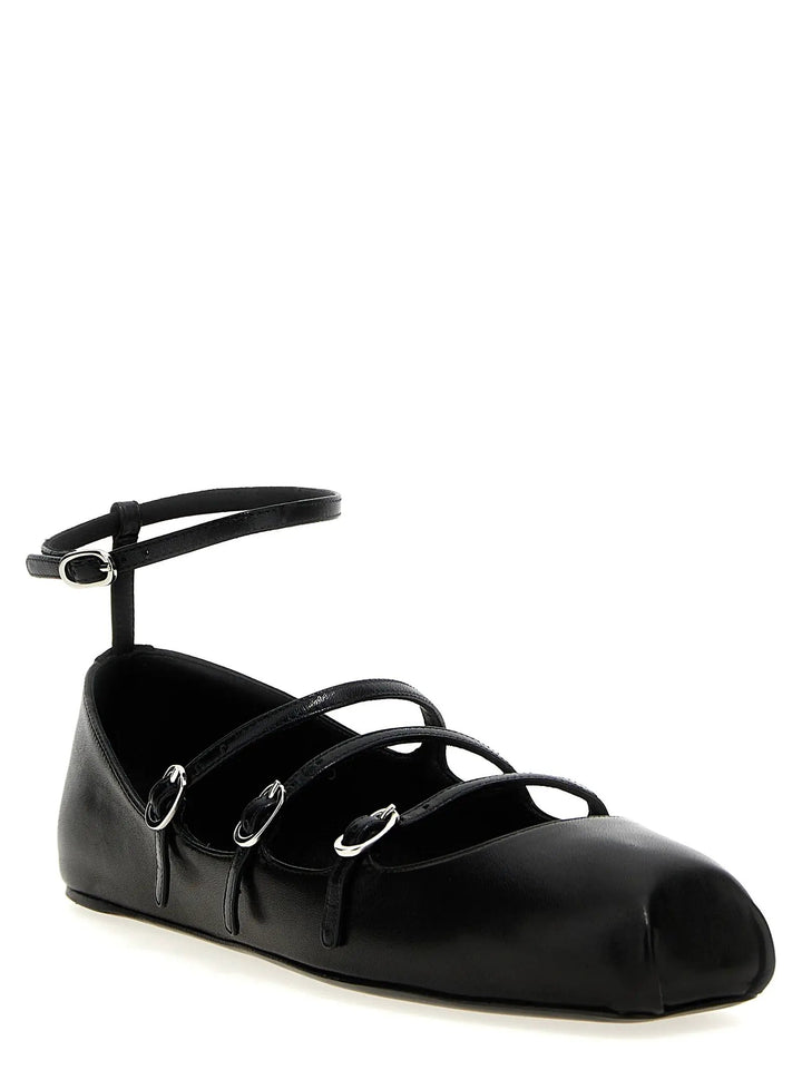 Alexander McQueen Black Calfskin Ballet Flats