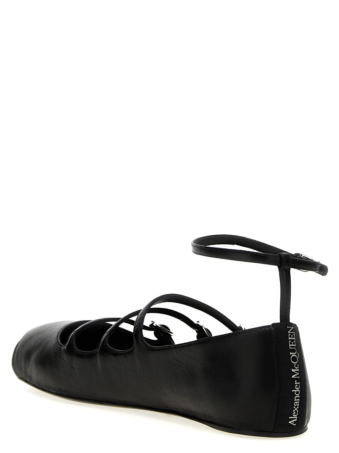 Alexander McQueen Black Calfskin Ballet Flats