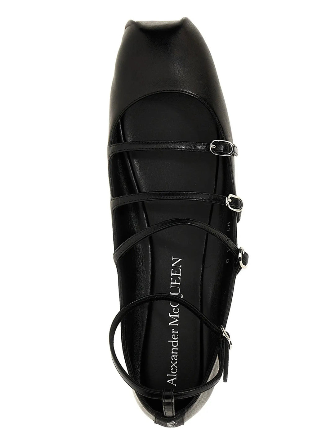 Alexander McQueen Black Calfskin Ballet Flats