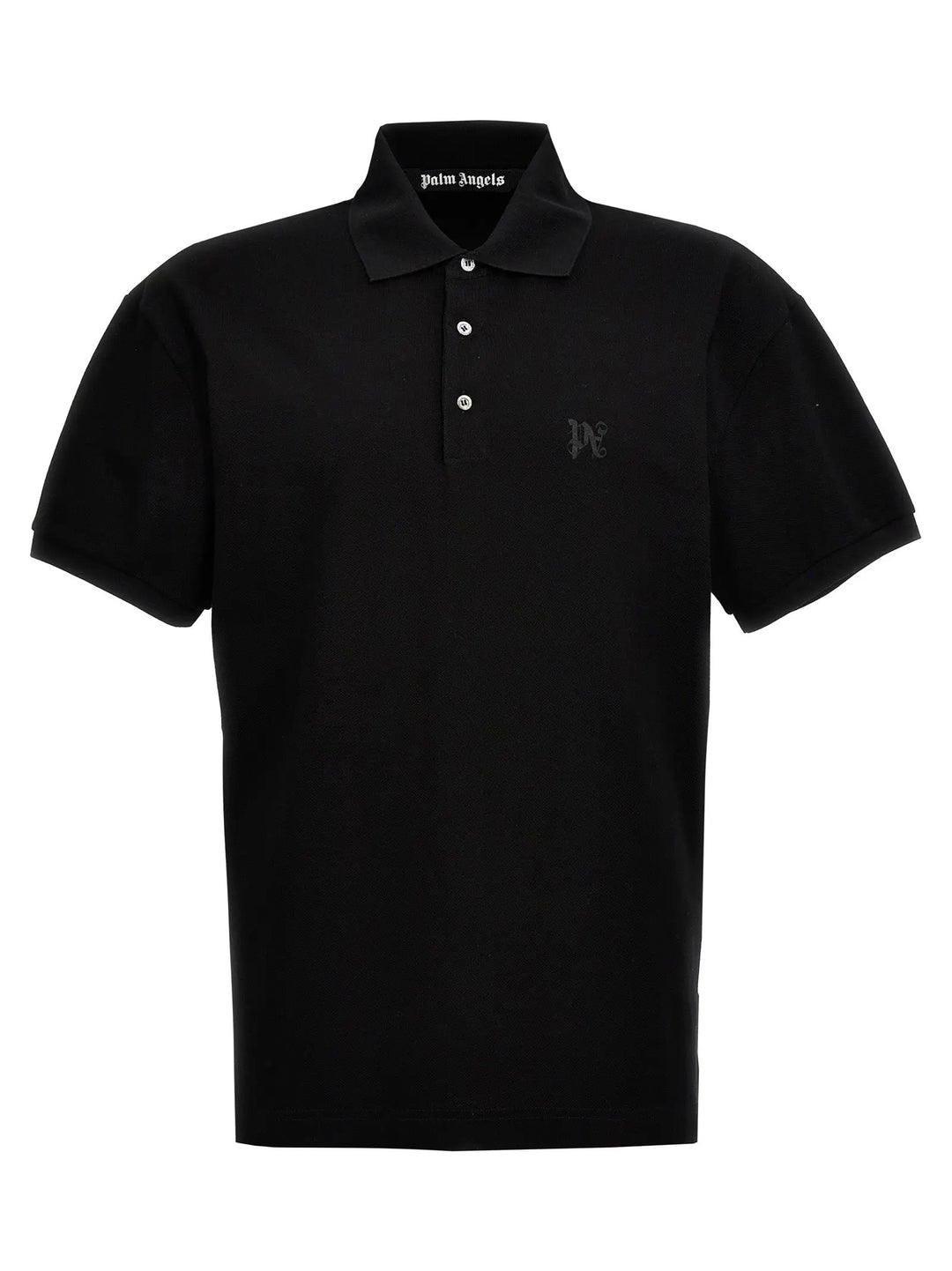 Palm Angels Black Polyester Polo Shirt