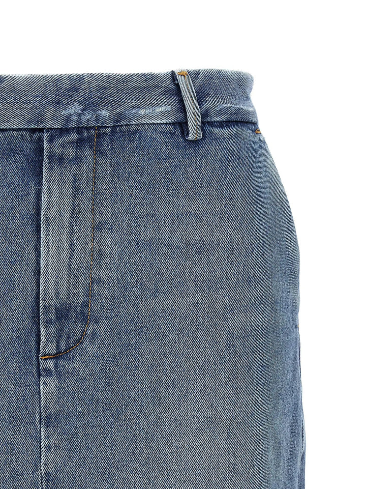 Armarium Blue Cotton Long Skirt