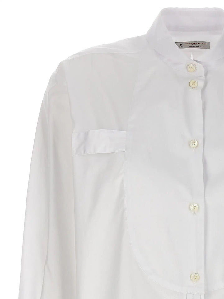 Alberto Biani White Cotton Blouse