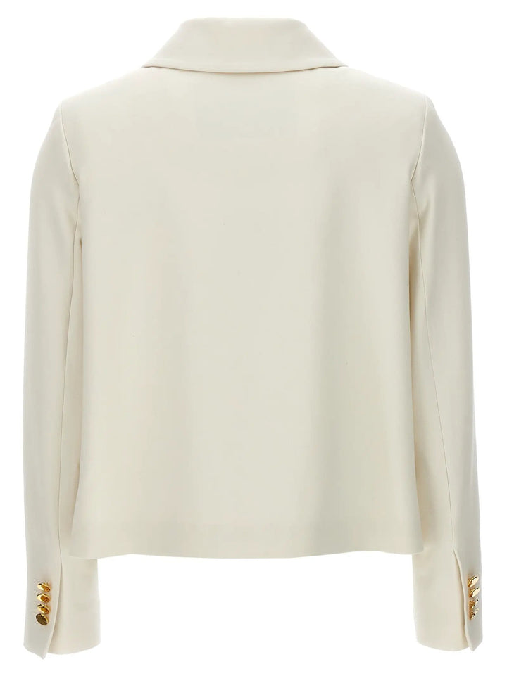 Kiton White Virgin Wool Full-Length Jacket
