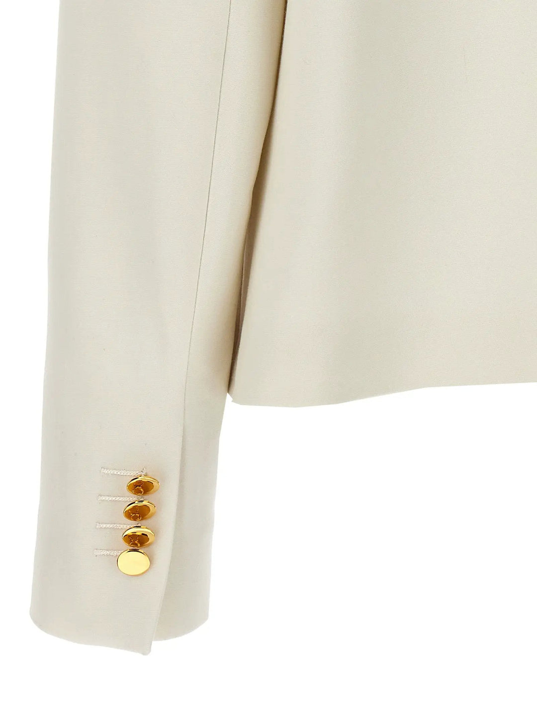Kiton White Virgin Wool Full-Length Jacket