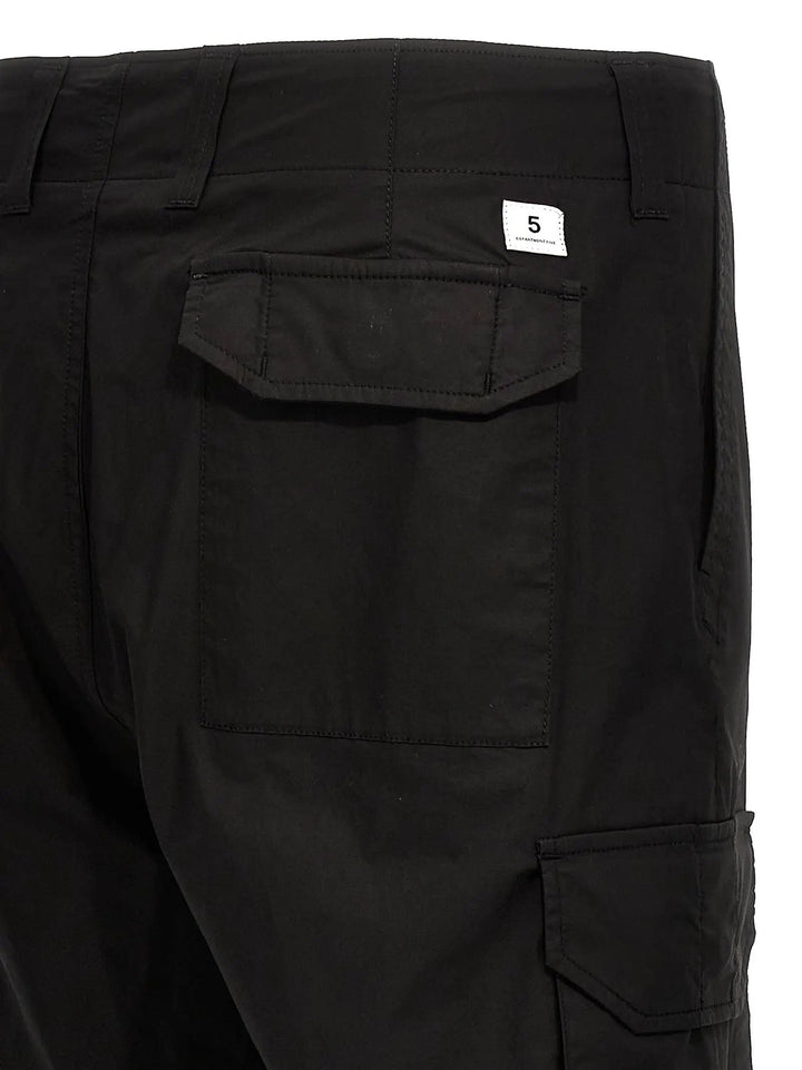 Department 5 Black Cotton Cargo Pants