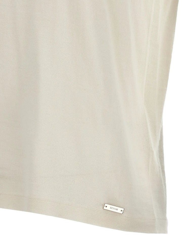 Kiton White Cashmere T-Shirt