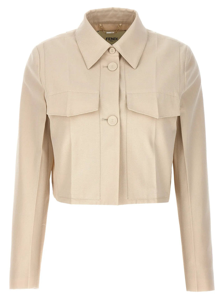 Fendi Beige Wool Full-Length Jacket