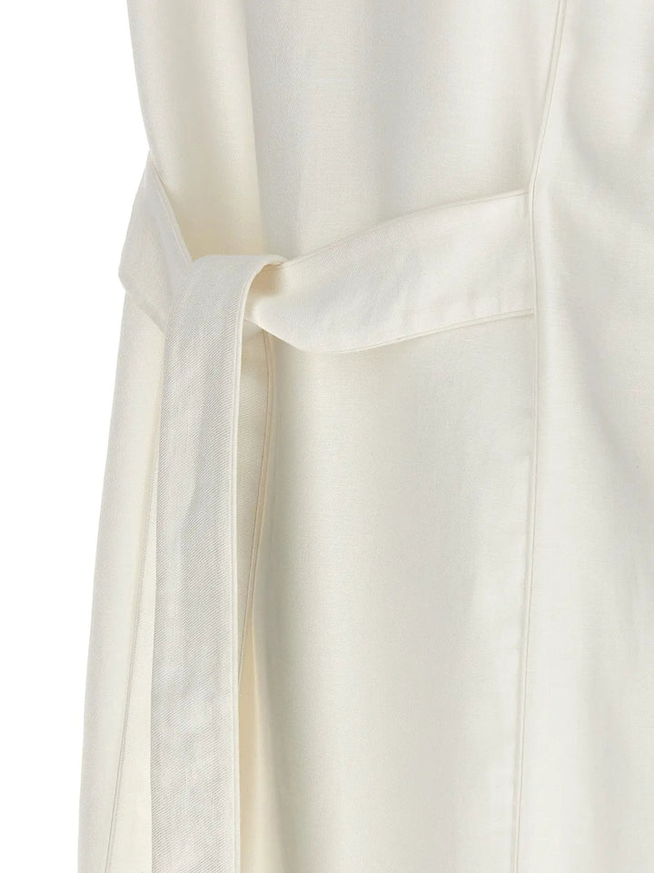 Max Mara White Flax Sleeveless Jacket