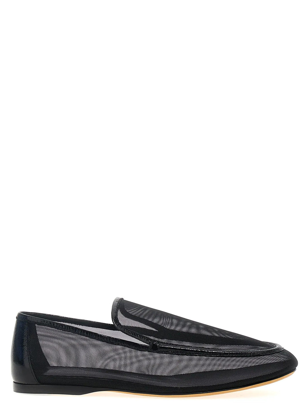 Khaite Black Polyamide Slip-On Loafers