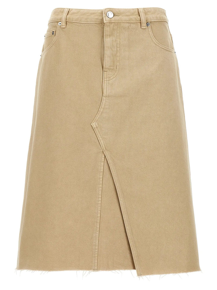Tory Burch Beige Cotton Midi Skirt