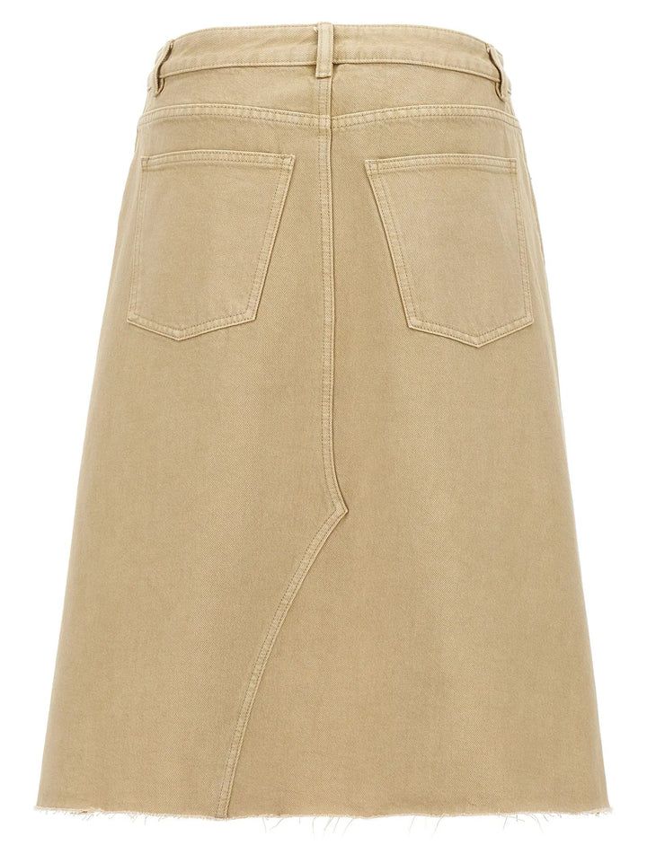 Tory Burch Beige Cotton Midi Skirt