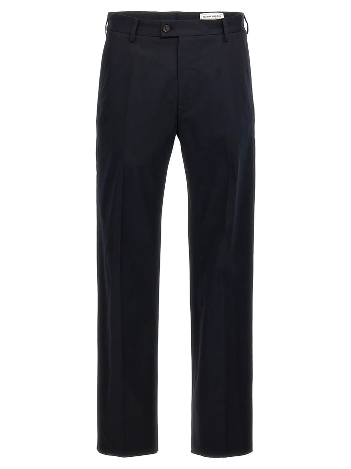 Alexander McQueen Blue Cotton Casual Pants