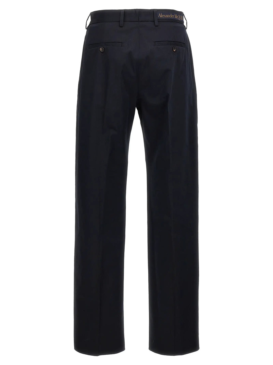 Alexander McQueen Blue Cotton Casual Pants