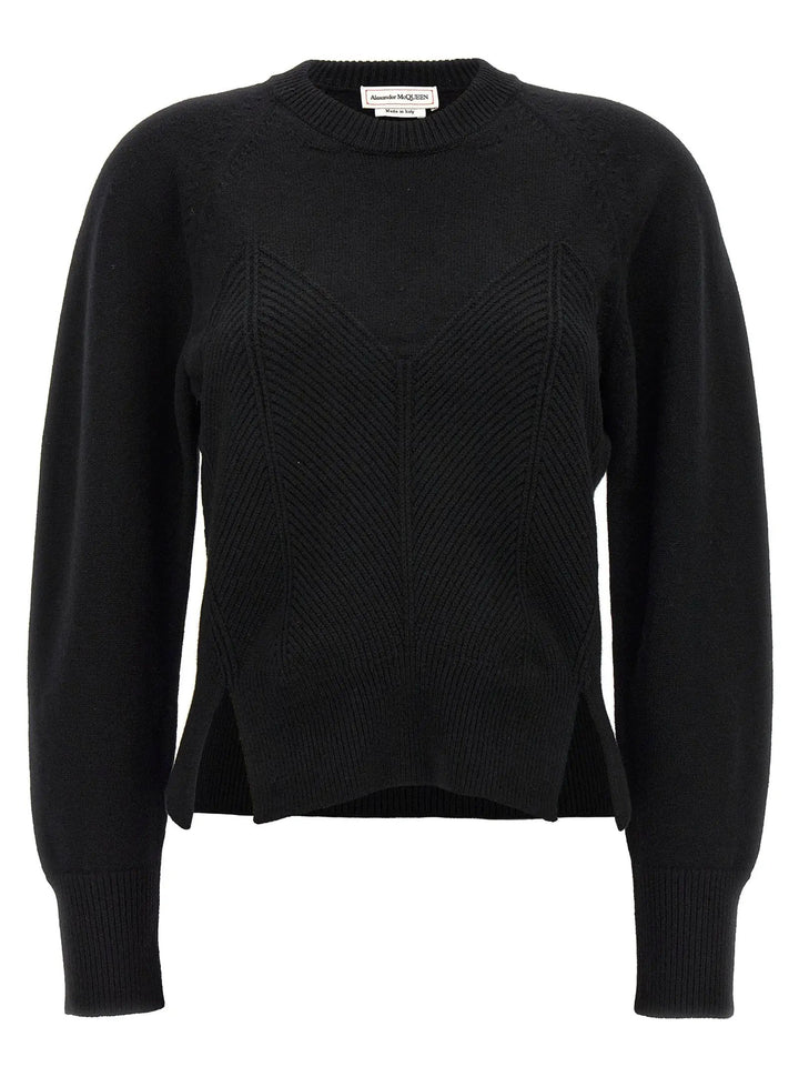 Alexander McQueen Black Wool Cardigan
