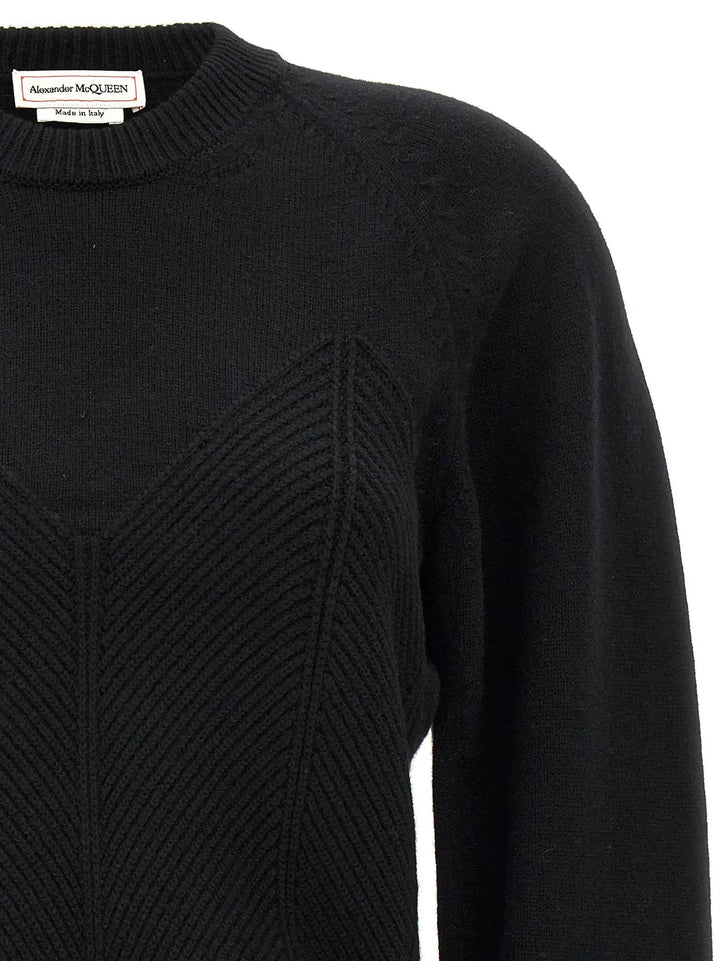 Alexander McQueen Black Wool Cardigan