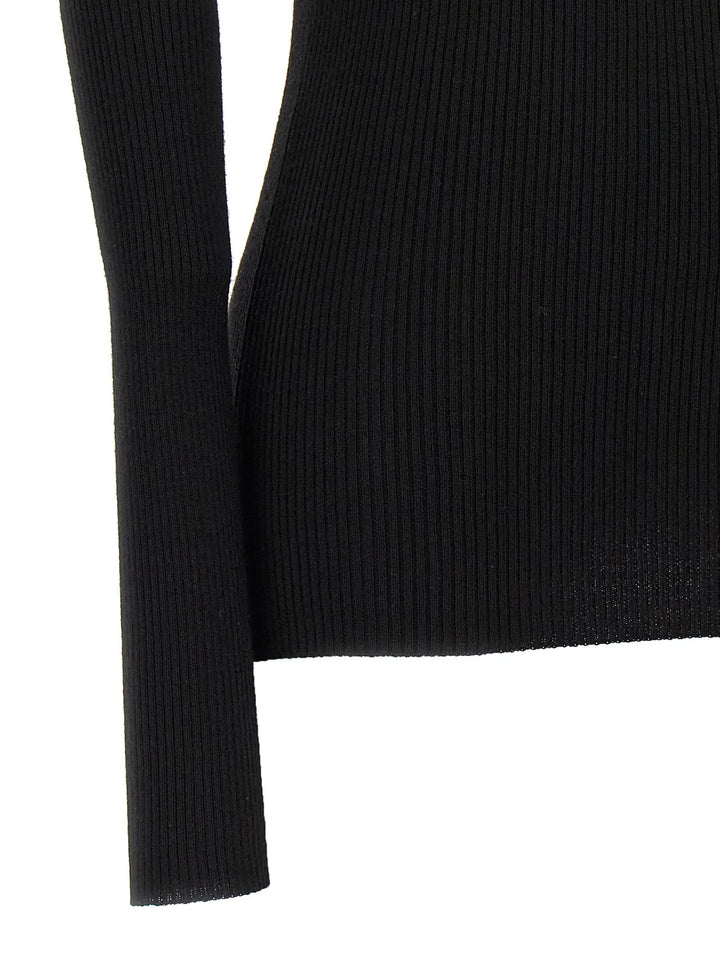 Rick Owens Black Wool Cardigan