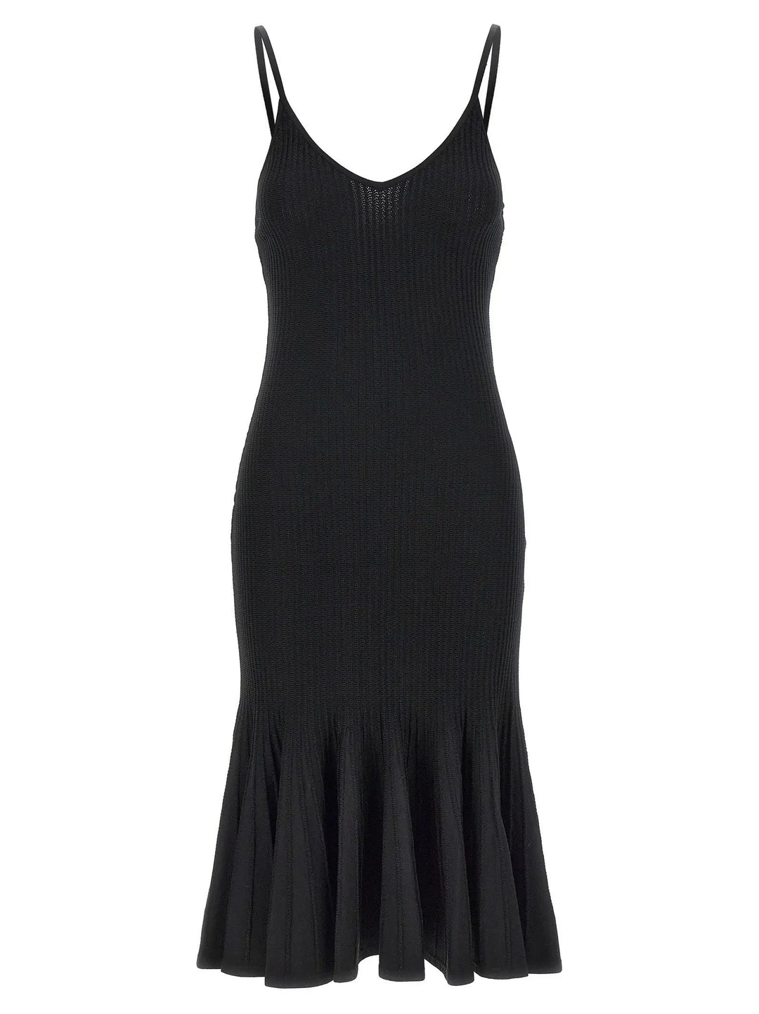 Khaite Black Viscose Midi Dress