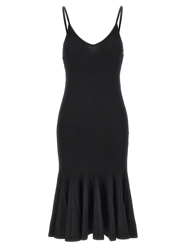 Khaite Black Viscose Midi Dress
