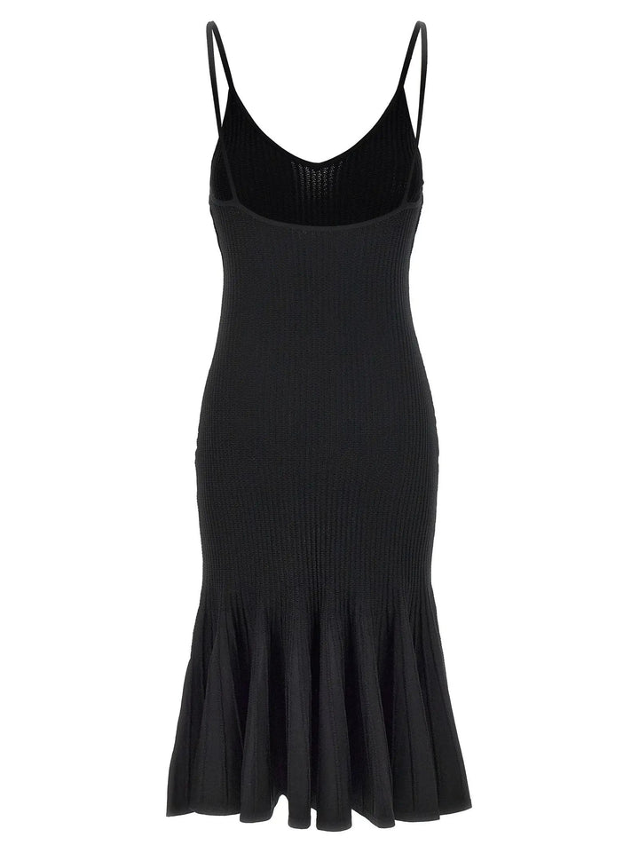 Khaite Black Viscose Midi Dress