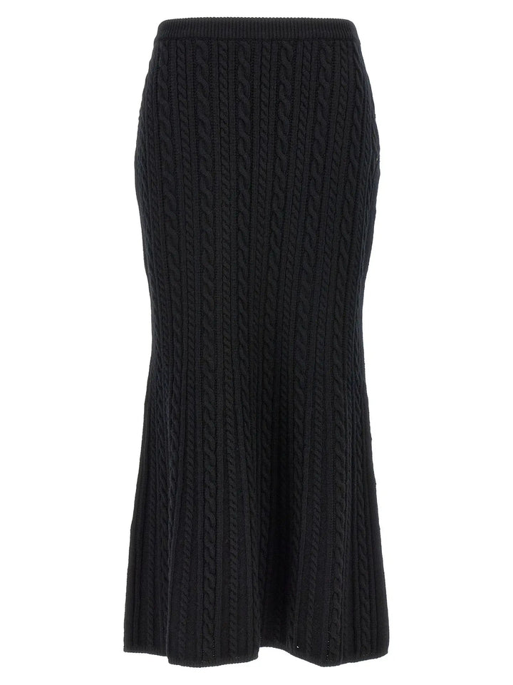 Alessandra Rich Black Wool Mini Skirt