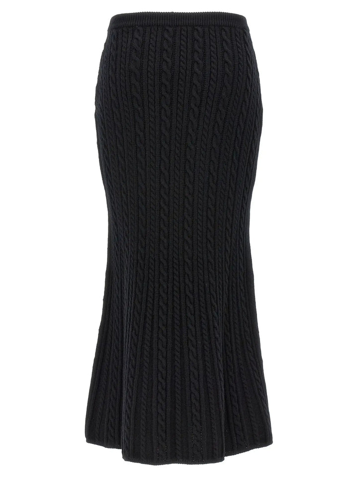 Alessandra Rich Black Wool Mini Skirt