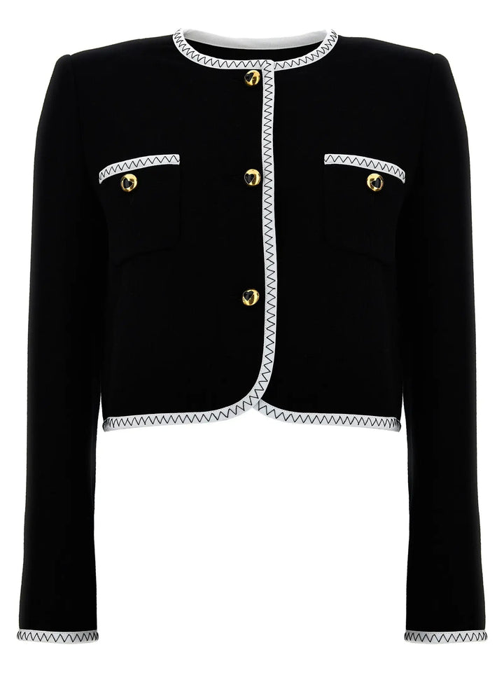 Moschino Bicolor Viscose Full-Length Jacket
