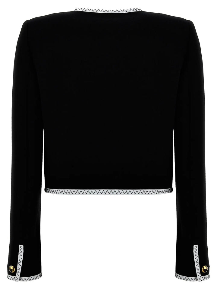 Moschino Bicolor Viscose Full-Length Jacket