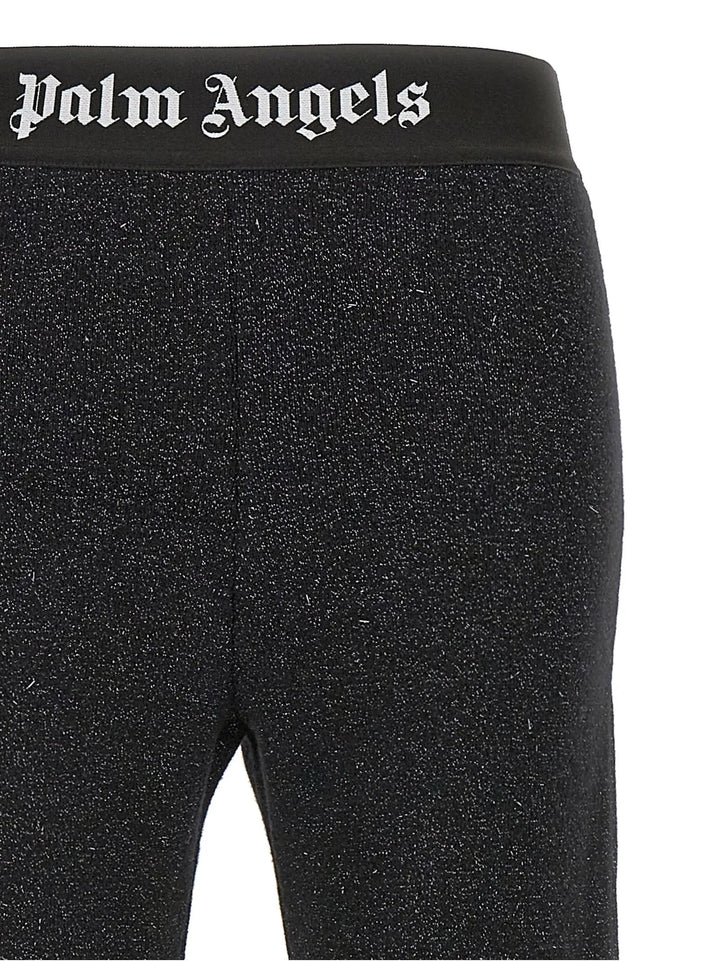 Palm Angels Black Viscose Flared Pants